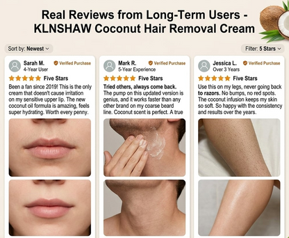 🥥 Painless Hair Removal — Face, Underarms, Legs, & Intimate Areas — Gentle Growth Inhibition: Coconut Hair Removal Cream