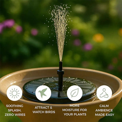 Solar Bird Bath Fountain Pump with 4 Nozzles
