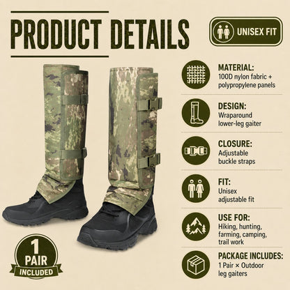 Heavy-Duty Armored Leg Gaiters & Gardening Shin Guards