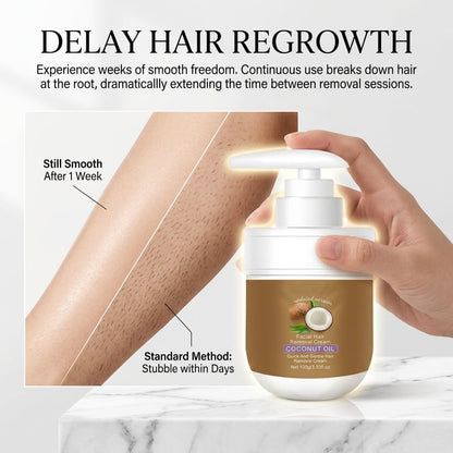 🥥 Painless Hair Removal — Face, Underarms, Legs, & Intimate Areas — Gentle Growth Inhibition: Coconut Hair Removal Cream