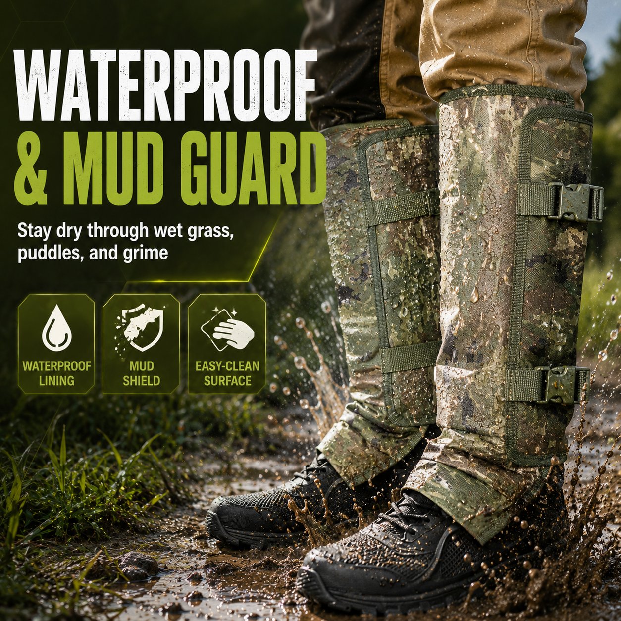 Heavy-Duty Armored Leg Gaiters & Gardening Shin Guards