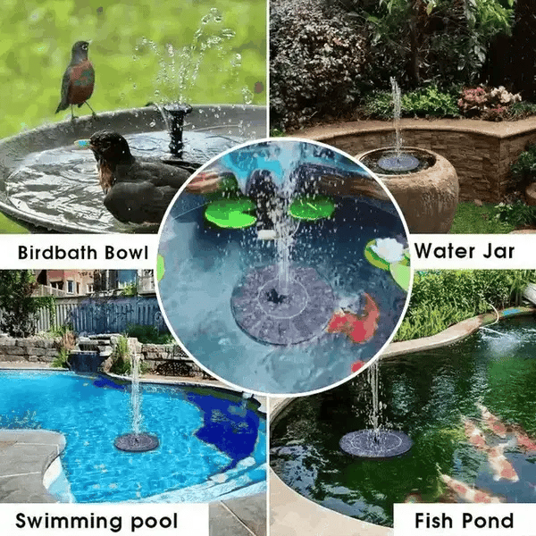 Solar Bird Bath Fountain Pump with 4 Nozzles